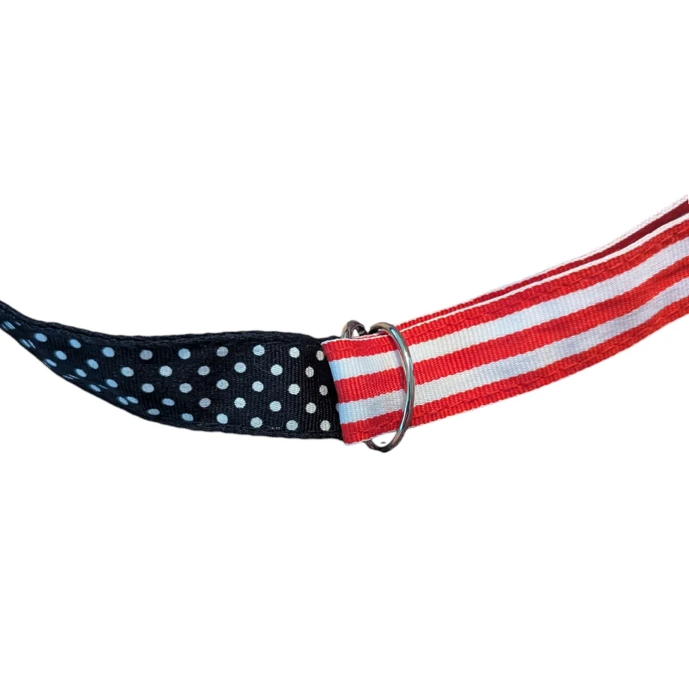NWOT Vintage Patriotic American Flag Inspired Red White Blue Belt Adjusts To 39